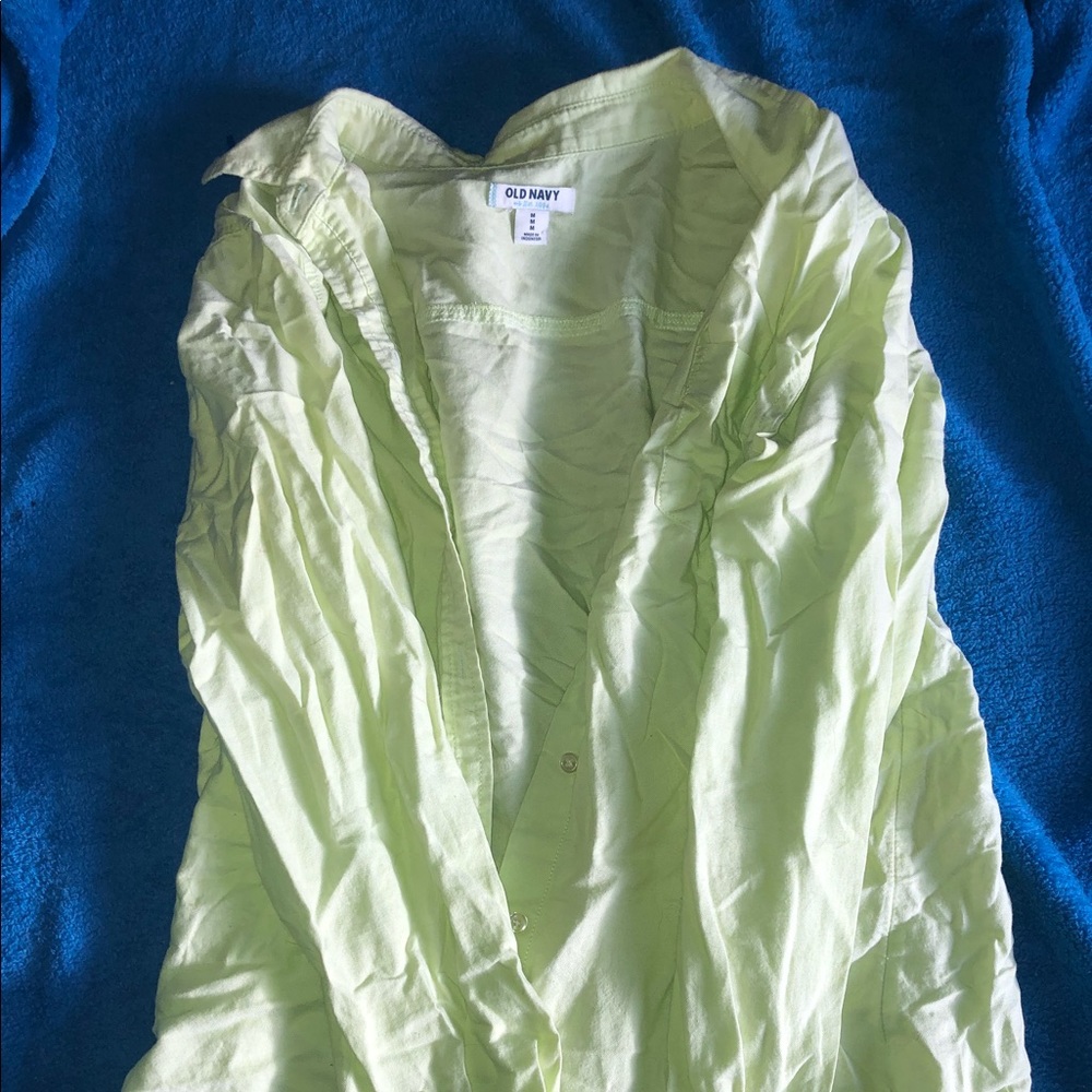 Button up - lime green